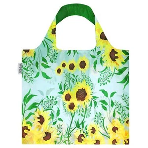 Large Reusable Shopping Tote Bag with Outer Pouch Sunflowers - Picture 1 of 6