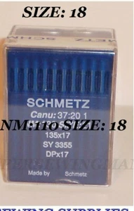 Schmetz 135X17 Size #18/110 1Box 100PC Industrial Sewing Machine Needles DPX17 - Picture 1 of 1