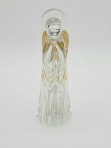 Estatuilla de ángel de cristal alas de oro transparente - Imagen 1 de 5