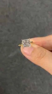 2.00Ct Princess-Cut G/VS1 Lab Grown Women's Wedding Ring Solid 14k Yellow Gold - Picture 1 of 5