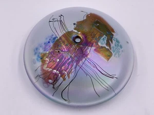 Vintage Iridescent Glass Oil Lamp Signed Erik Brakken Glass House 1992 - Picture 1 of 10