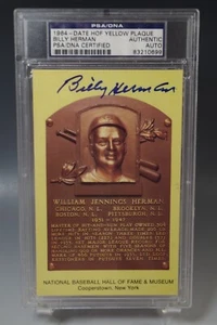 BILLY HERMAN PSA 1964 CORTE PLACA AMARILLA BÉISBOL MLB AUTÓGRAFO SIGNO CALIFICADO - Imagen 1 de 3