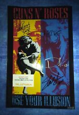 Guns N Roses Hand Signed Autograph Poster COA Axl Rose, Slash, Duff McKagan