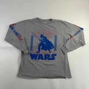 Star Wars Shirt XL Grey Youth Boys Darth Vader Long Sleeve Tee Used Casual - Picture 1 of 9