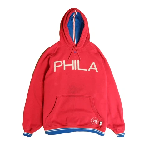 Vintage Philadelphia 76ers Nike Middle Swoosh Sweatshirt Hoodie Large NBA Cover