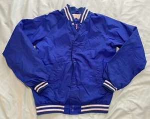 Athletic Works Vintage Varsity Nylon Jacket Men's XL 18-20 Royal Blue READ - Picture 1 of 11