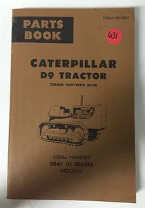 CATERPILLAR D9 TRACTOR TORQUE CONVERTER DRIVE PARTS BOOK 50A1 TO 50A212 NOV 1967 - Picture 1 of 4