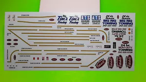 Peterbilt 359 Wrecker 1/25 waterslide decal sheet gold stripes towing tow truck - Picture 1 of 9