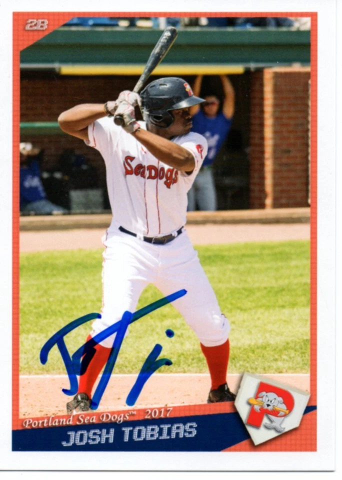 Josh Tobias 2017 Portland Sea Dogs Signed Card - Image 1 of 1