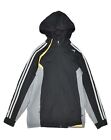 ADIDAS Womens Clima-fit Zip Hoodie Sweater UK 14 Large Black Colourblock CJ18