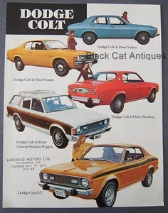 Original Chrysler Dodge Colt GT, 2/4 Door, Wagon Car Dealer Brochure From Canada - Picture 1 of 1