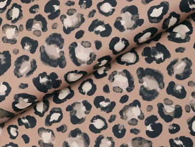 CANVAS Stoff Meterware Dekostoff Leopardenprint LEO MAUVE HELLBRAUN EUR 16,98/m - Bild 1 von 3