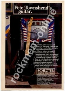 Pete Townshend The Who Schecter International Musician Trade Press Advert - Picture 1 of 1
