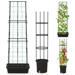 2 Pack Garden Planters with Trellis Adjustable Height & Self-watering System - Picture 1 of 10