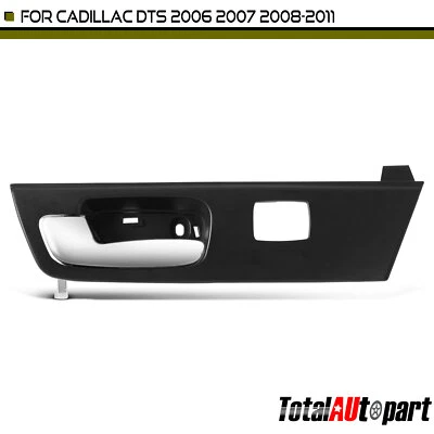Manija de puerta interior cromada y negra con orificio para Cadillac DTS 06-11 delantera izquierda Foto 1 de 4