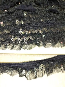 passamaneria elasticizzata nera con paillettes - Foto 1 di 2