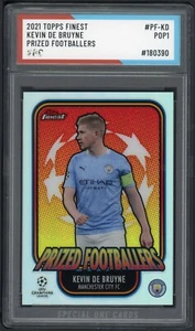 2021 TOPPS FINEST  KEVIN DE BRUYNE PRIZED FOOTBALLERS #PF-KD SOC POP1 AUTHENTICA - Picture 1 of 2