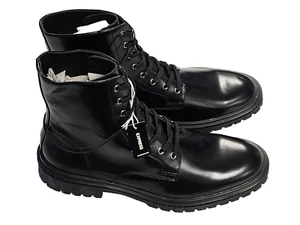 NEW EXPRESS $148 BLACK GENUINE LEATHER COMBAT BOOTS SZ 10 - Picture 1 of 8