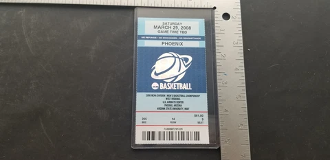 NCAA Division 1 Mens Basketball Championship West Regional 3-29-2008 Full Ticket Cover