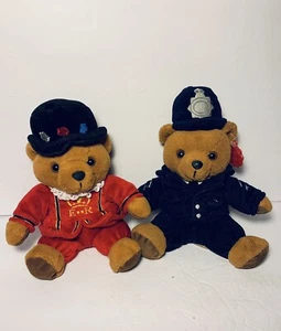 Keel Toys Simply Soft Beefeater Palace Guard & London Bobby Police Plush Bears - Picture 1 of 12