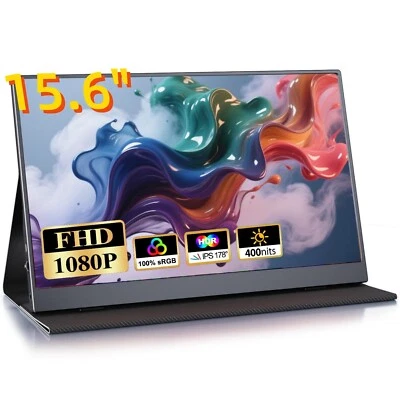 15,6 Zoll Portable Monitor Tragbarer Mobiler IPS Bildschirm FHD 1920*1080 HDR DE - Bild 1 von 4