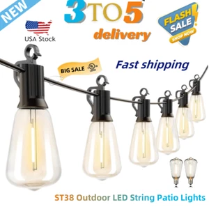 Cadena de luces de 100 pies para exterior para patio impermeable conectable ST38 LED luz - Imagen 1 de 13
