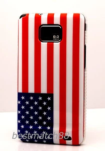 FOR SAMSUNG GALAXY S2 whole sale bulk 7x US AMERICA FLAG CASE  i9100 / i777 S ii - Picture 1 of 3