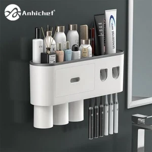 Bathroom Magnetic Adsorption Inverted Toothbrush Holder Wall -automatic Toothpas - Picture 1 of 6