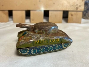 Vintage M.T. 108 Tin Tank Toy ~ For Parts or Repair - Picture 1 of 8
