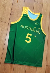Custom Patty Mills 5# Australian Basketball Jersey Printed Green Any Name Number - Picture 1 of 2