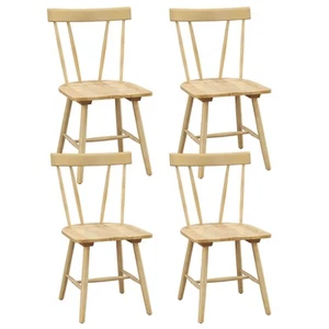 Dining Chairs Set of 4 Windsor Chairs Wood Armless Chairs w/ Solid Rubber Wood - Picture 1 of 10