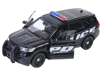 2023 Ford Explorer Police USA Car Model Toy Black Diecast 1:34-1:39 Scale Welly - Image 1 of 4