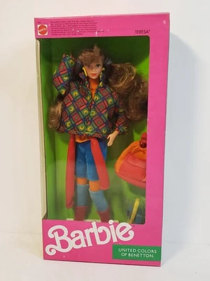 UNITED COLORS OF BENETTON TERESA BARBIE DOLL 1990 MATTEL 9408 NRFB  - Image 1 of 4