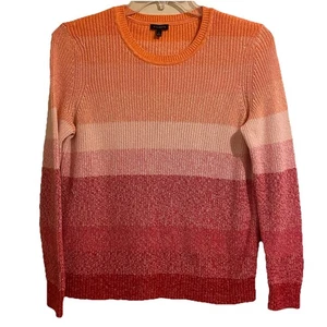 Talbots Women’s 100% Pima Cotton Sweater Size L Color block Pullover - Picture 1 of 10