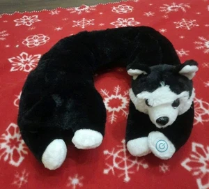 Health Touch Neck Massager Vibration Stuffed Husky Vibrating Neck Pillow Works - Picture 1 of 4