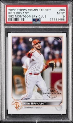2022 TOPPS COMPLETE SET 582 MONTGOMERY CLUB #86 KRIS BRYANT PSA 9 - Image 1 of 2