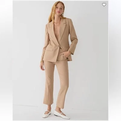 J. Calça Crew Willa italiana lã crop flare camelo tamanho 2 - Imagem 1 de 4