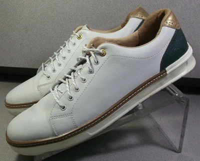 259428 PF50 McGUFFEY MEN SHOE 10.5 M WHITE LEATHER GOLF SHOE JOHNSTON & MURPHY - Image 1 of 4