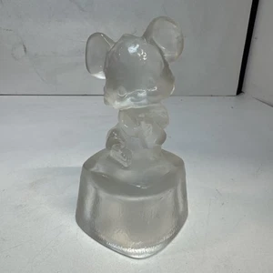 KRISTALUXUS  GLASS Mouse Figurine Frosted - statue paperweight   6"Hx3W - Picture 1 of 7