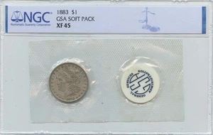 1883 Morgan Dollar GSA SOFT PACK S$1 NGC XF45 - Picture 1 of 2