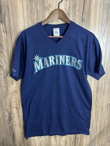 Vintage Majestic MLB Seattle Mariners V-Ausschnitt T-Shirt Größe Large - Bild 1 von 7