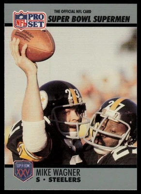 1990-91 Pro Set Super Bowl XXV Silver Anniversary #114 Mike Wagner Steelers - Image 1 of 2