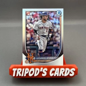 Bowman 2025 cromo Luisangel Acuña rojo novato logotipo refractor #83 Mets - Imagen 1 de 2
