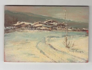 Quadro olio PIANZOLA RENZO Paesaggio con neve 15x10 Villaggio 1 - Imagen 1 de 2