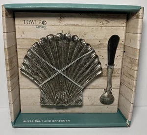 Piatto e diffusore formaggio Towle Living Shell look argento - Foto 1 di 6