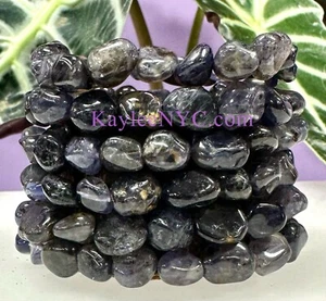 Wholesale 6 Pcs Natural Iolite Tumble 7.5” Crystal Bracelet - Picture 1 of 8