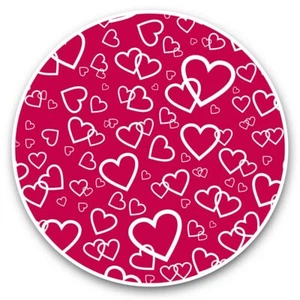 2 x Vinyl Stickers 25cm - Red Pink Love Heart Pattern #46245 - Photo 1/8