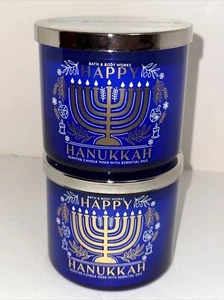 Bath & Body Works Happy Hanukkah Candle 3-wick Sufganiyot 14.5 oz JellyDonut NEW - Picture 1 of 17