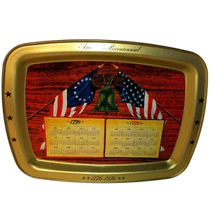 Vintage 1976 American Bicentennial Commemorative Calendar Tray with Liberty Bell - Picture 1 of 8