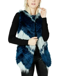 Bar III Women's Faux-Fur Patchwork Vest Patchwork XS - Picture 1 of 4